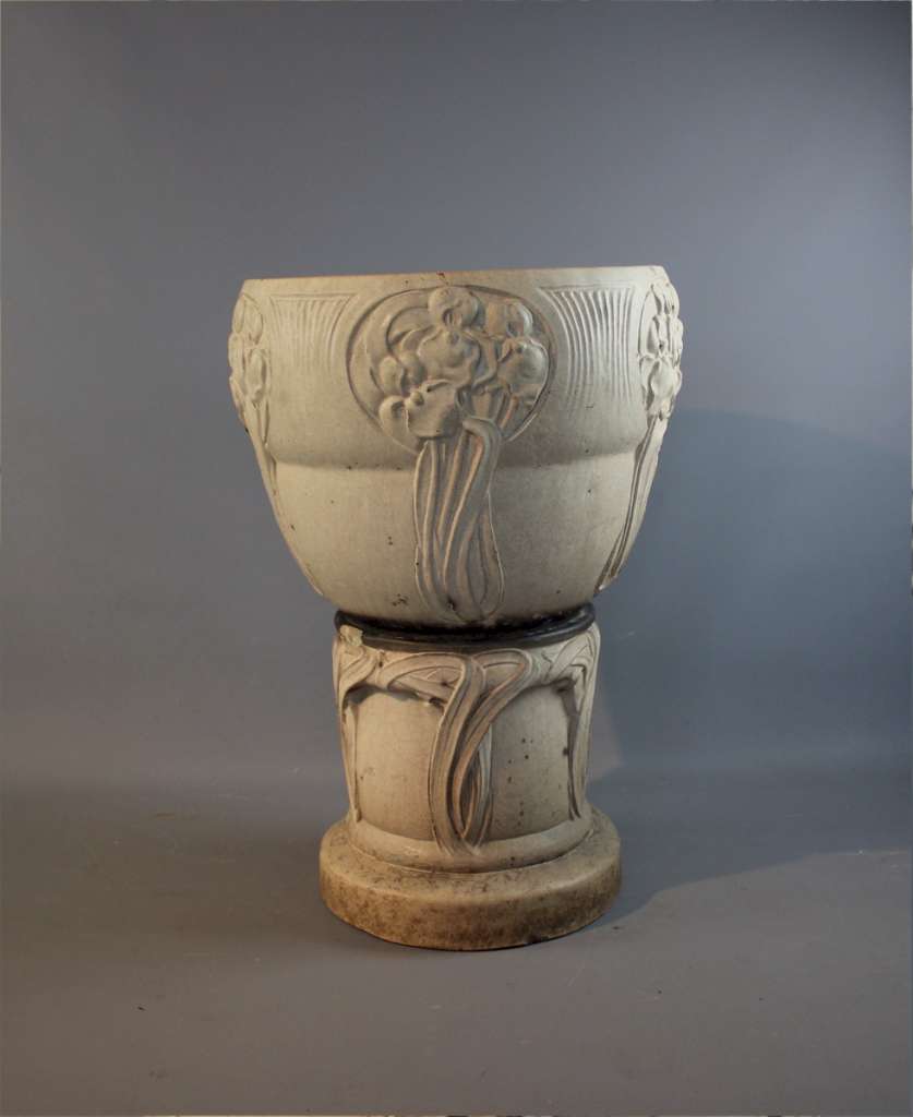 Rare large LeFco art nouveau jardiniere and stand