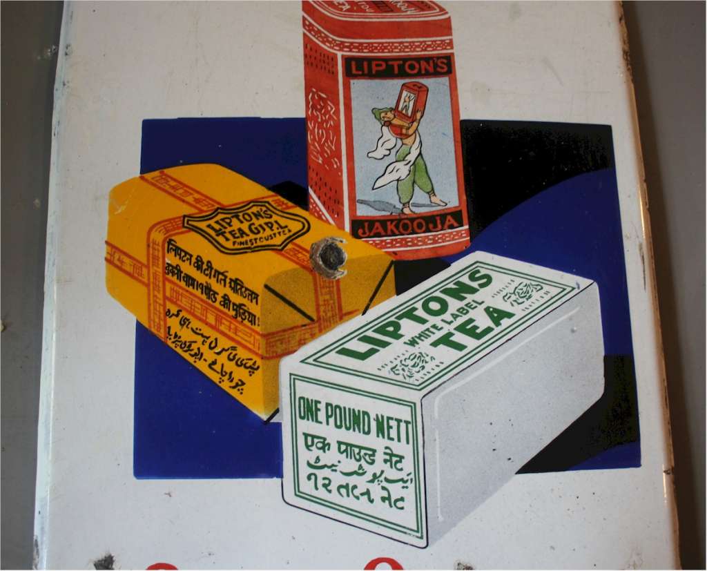 Lipton's Tea enamel advertising sign measures