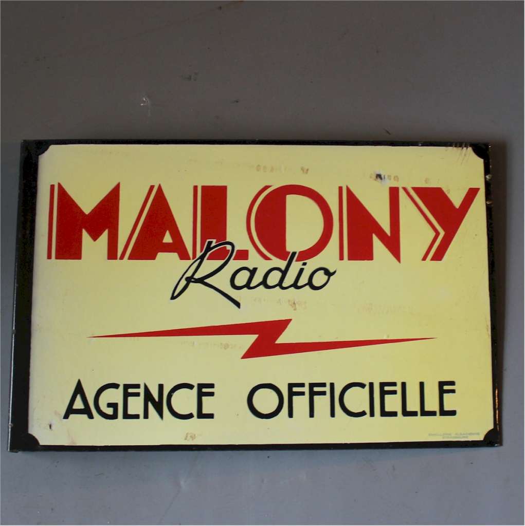 Malony Radio double sided enamel advertising sign