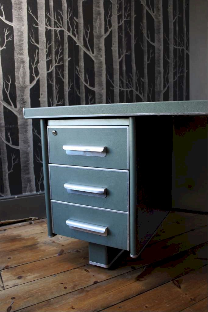 1950's Vintage Industrial metal desk SOLD Art Furniture