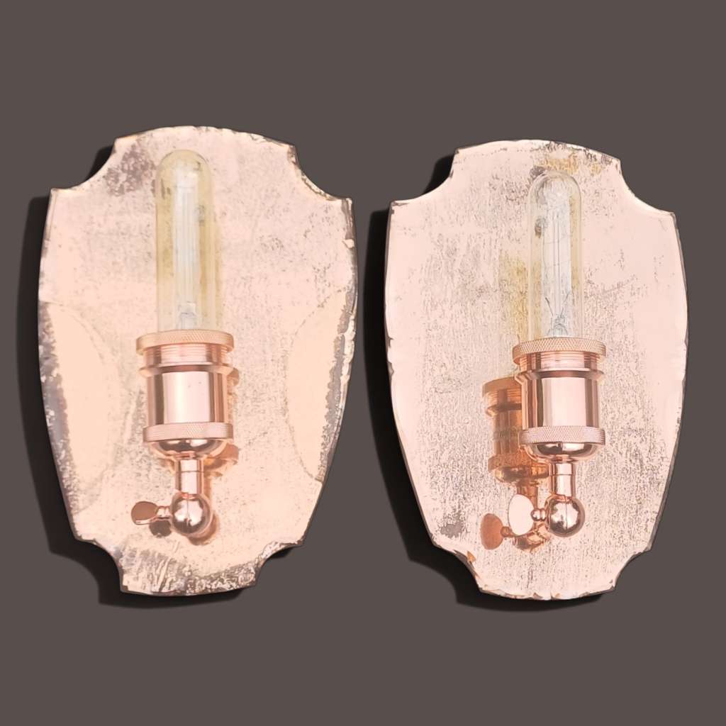 Art Deco mirrored back wall lights