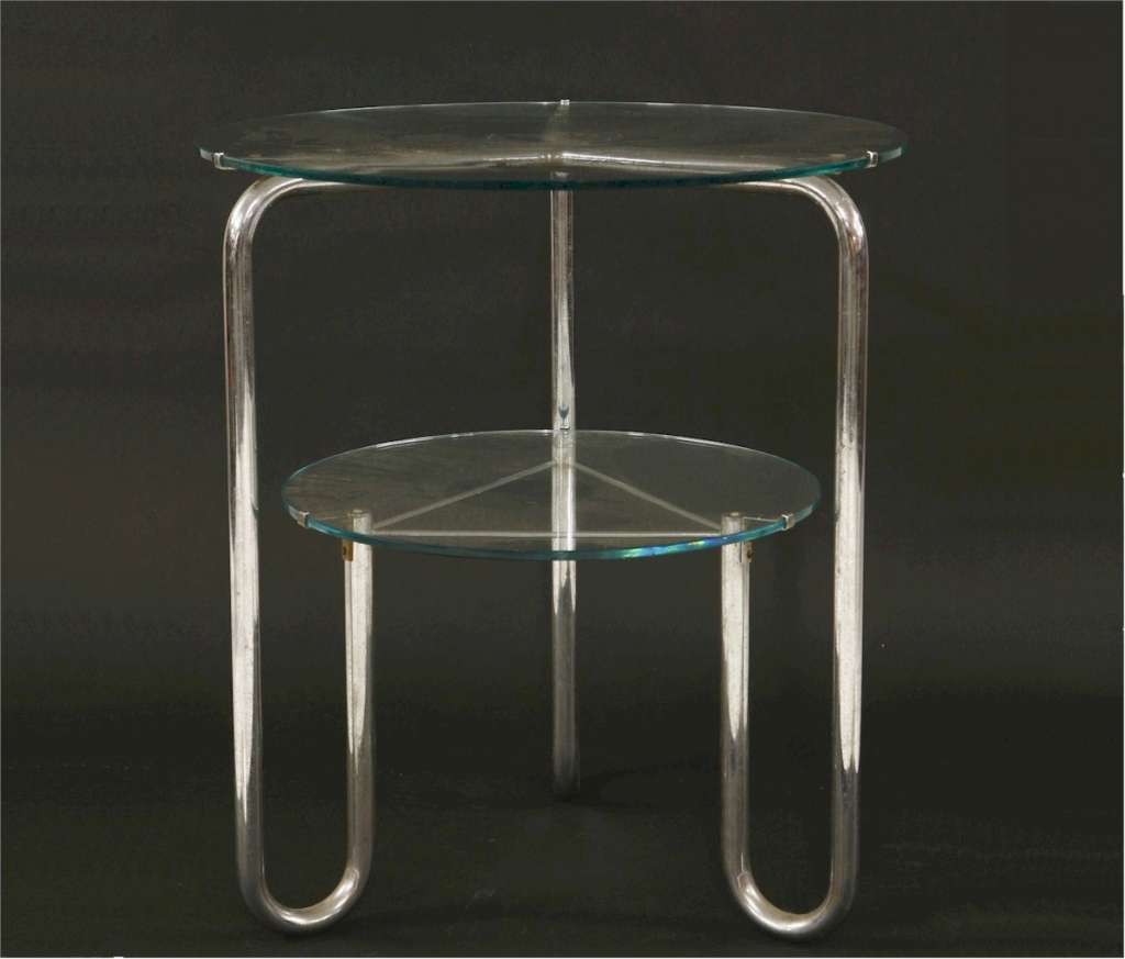 Modernist Art Deco chrome side table