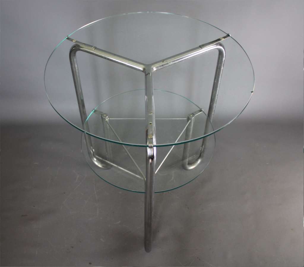 Modernist Art Deco chrome side table Mid Century Furniture Art