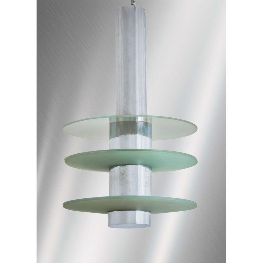 British modernist deco lamps from the 1930’s in chrome and glass
