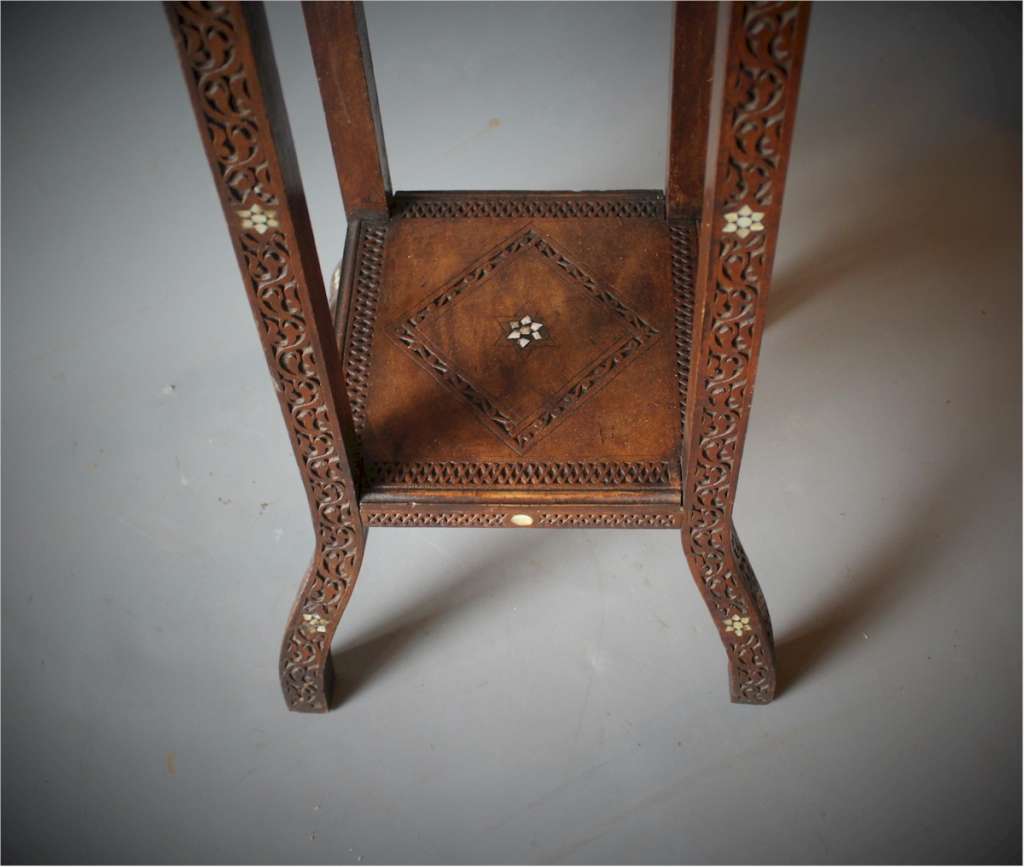 Moorish inlaid pedestal table