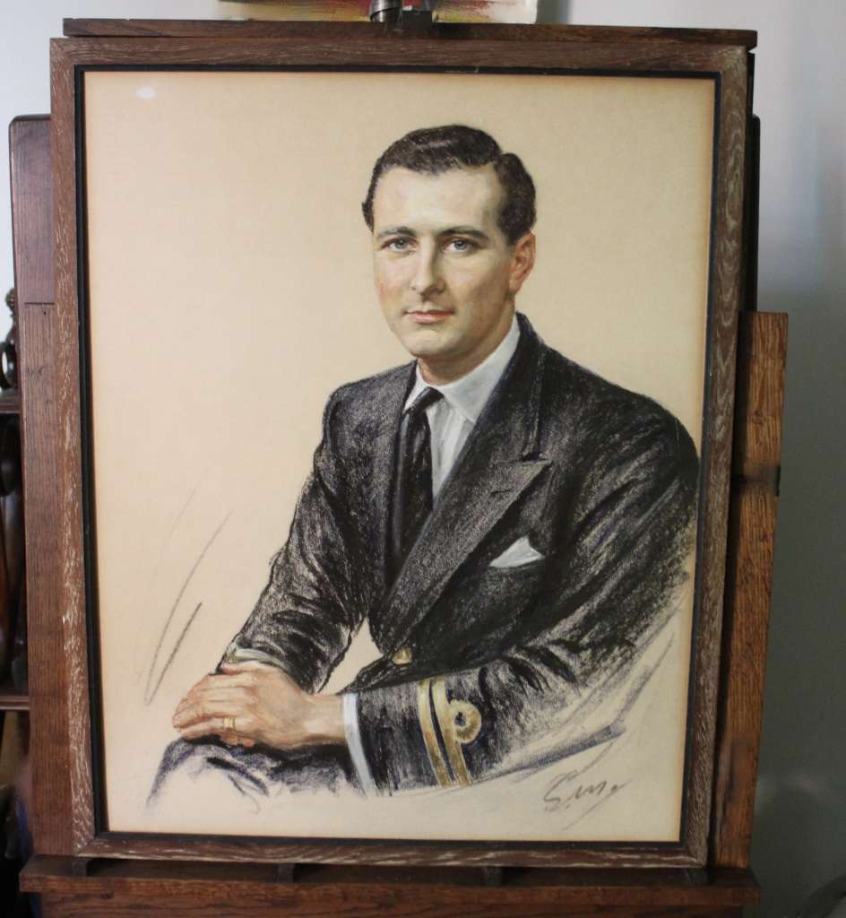Pastel portrait of a Naval officer