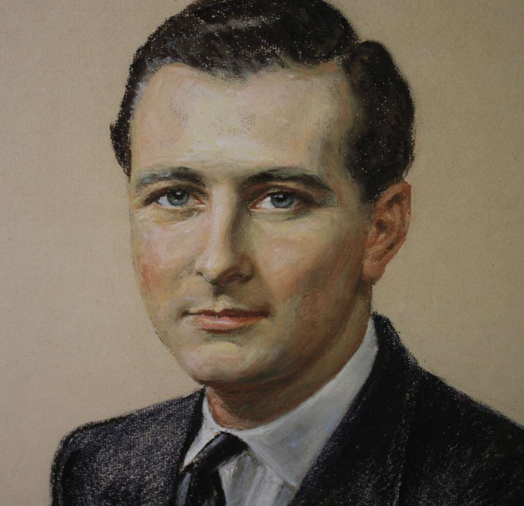 Pastel portrait of a Naval officer