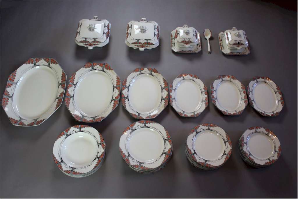 Large Crown Ducal Orange Tree dinner set c1920's/30's