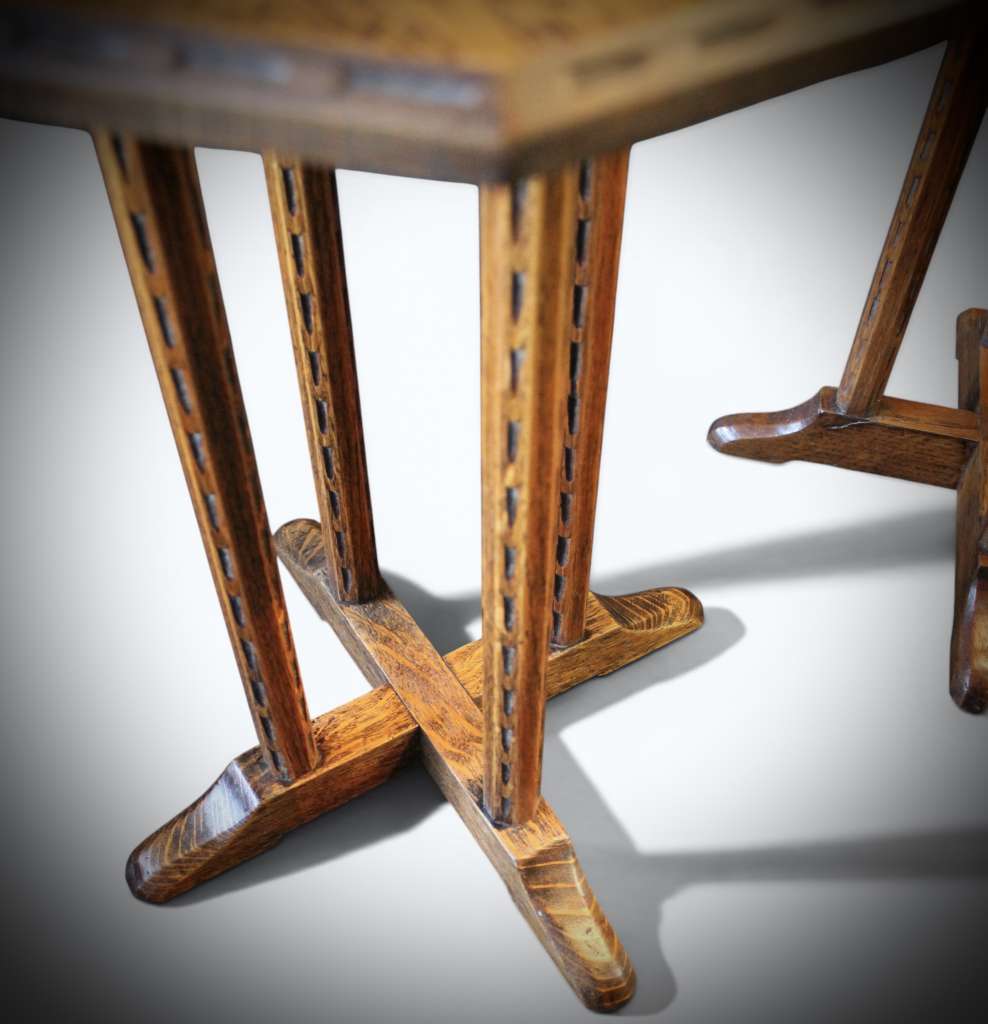 Cotswold School pair of wine tables in oak