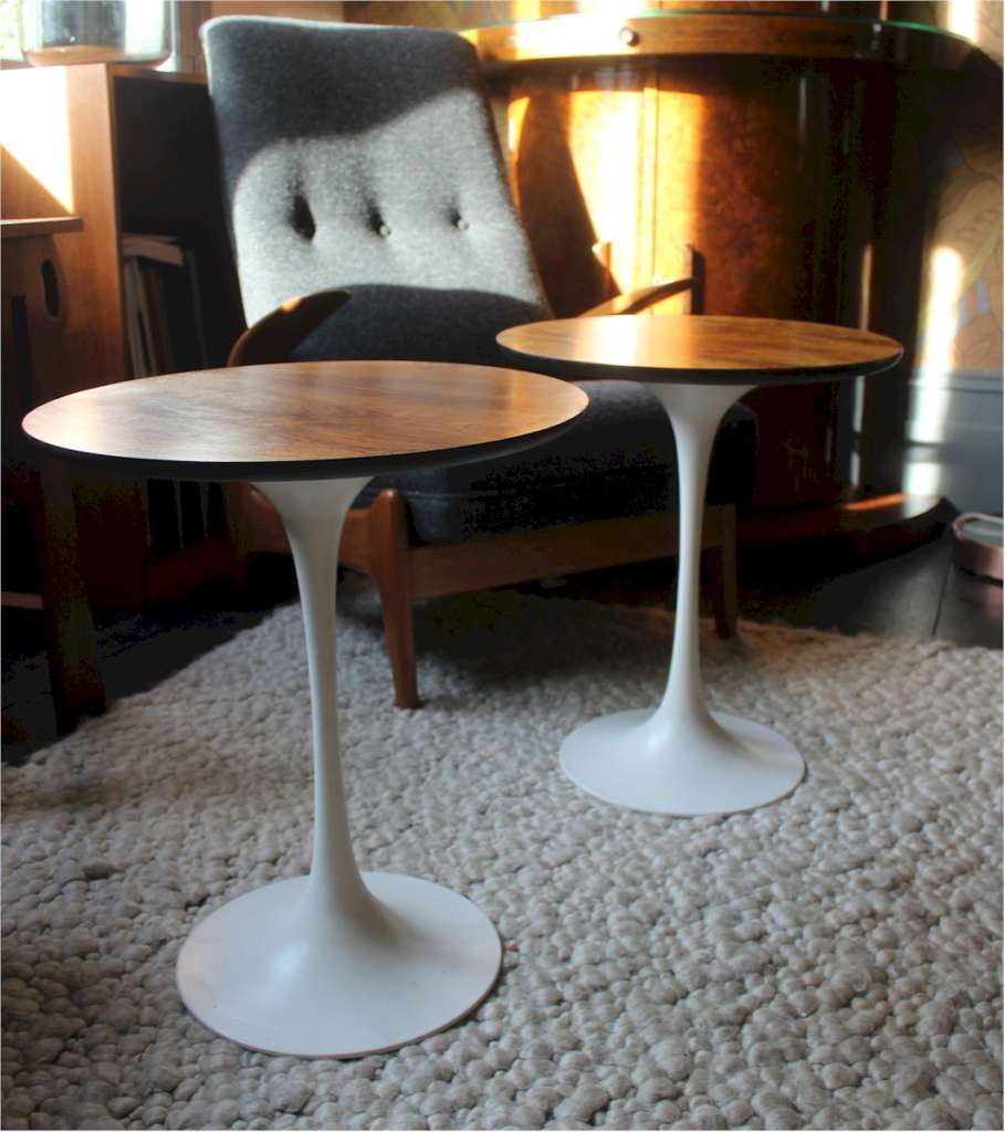 Pair of Arkana tulip based rosewood side tables