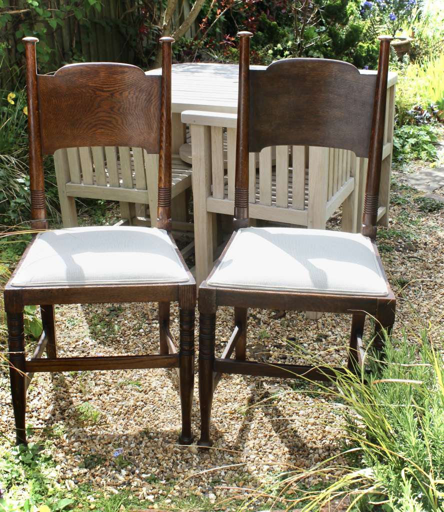 Pair Of Arts And Crafts Oak Chairs By William Birch