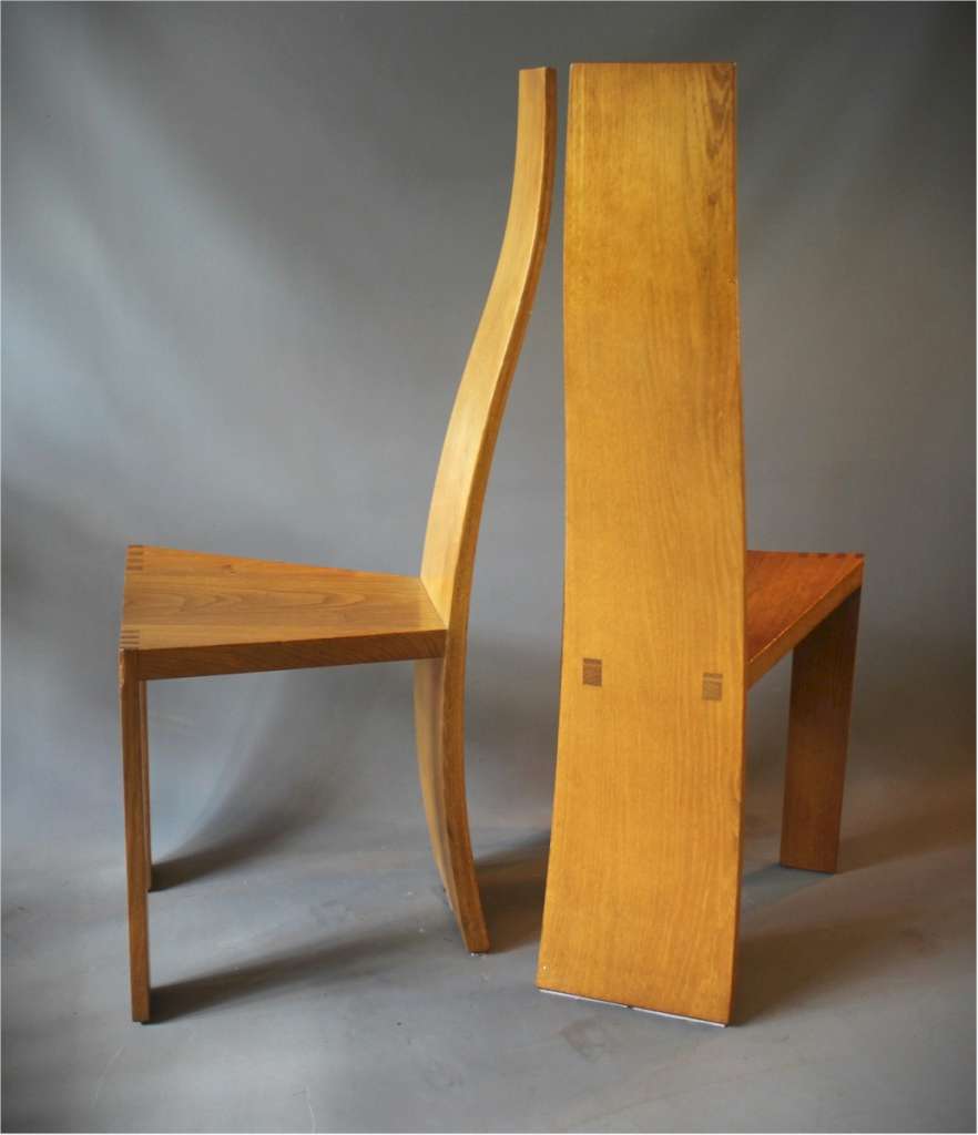 Pearl Dot set of six oak dining chairs by Robert Williams (b.1942)