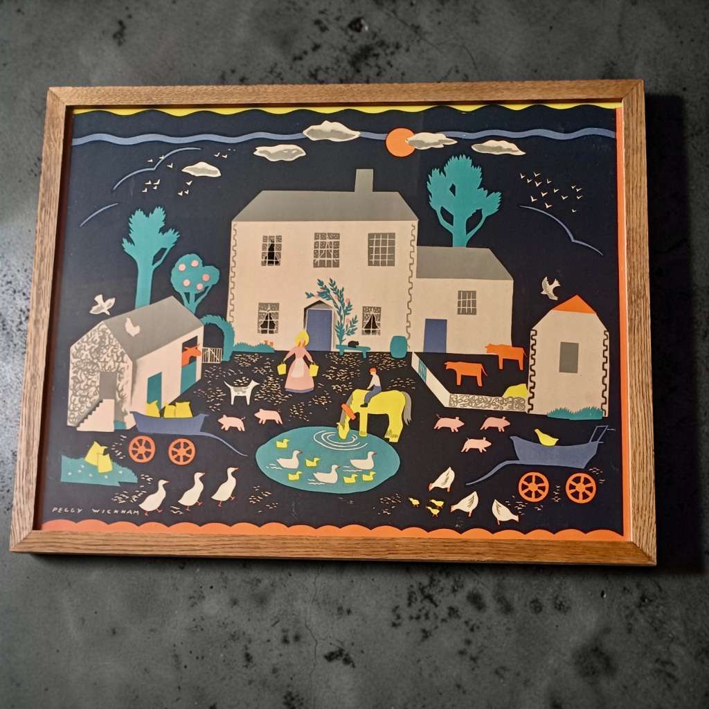 Farm Scene Lithograph by Peggy Wickham