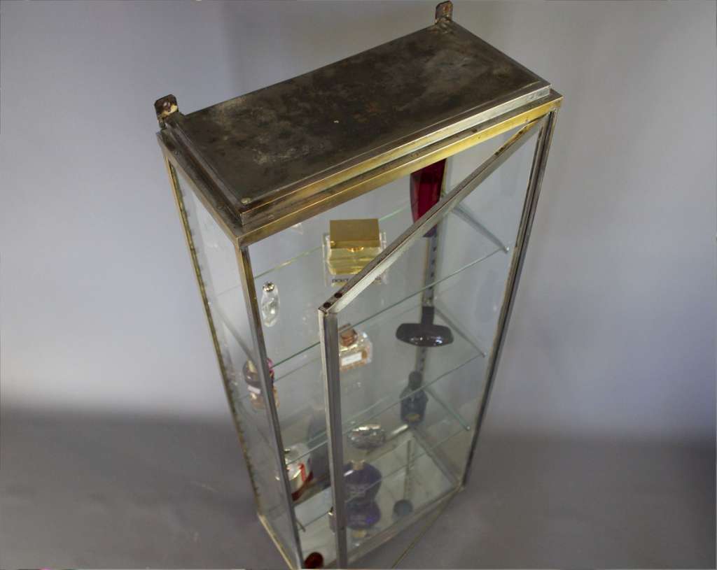 Chrome on brass Edwardian perfume display Art Furniture