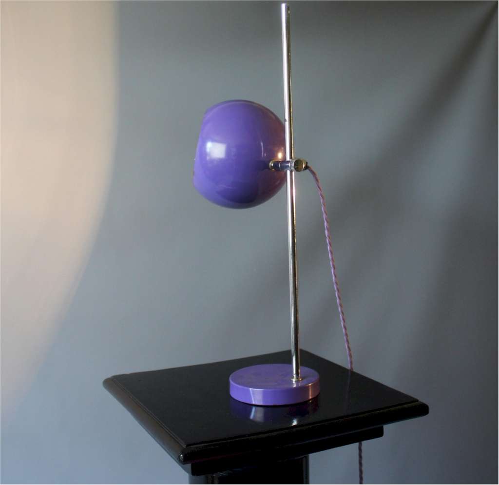 1970's purple eyeball table lamp by Van Doorn.