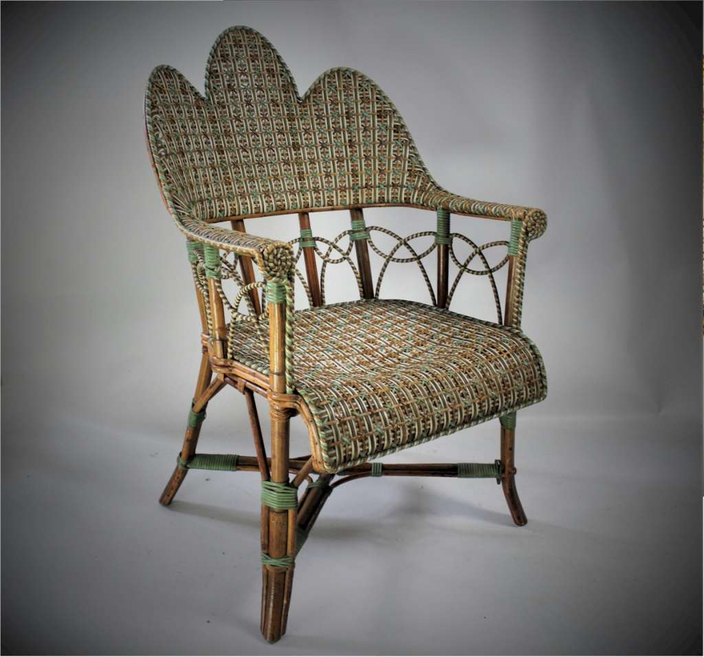  French c1900 conservatory armchair with Moorish influence