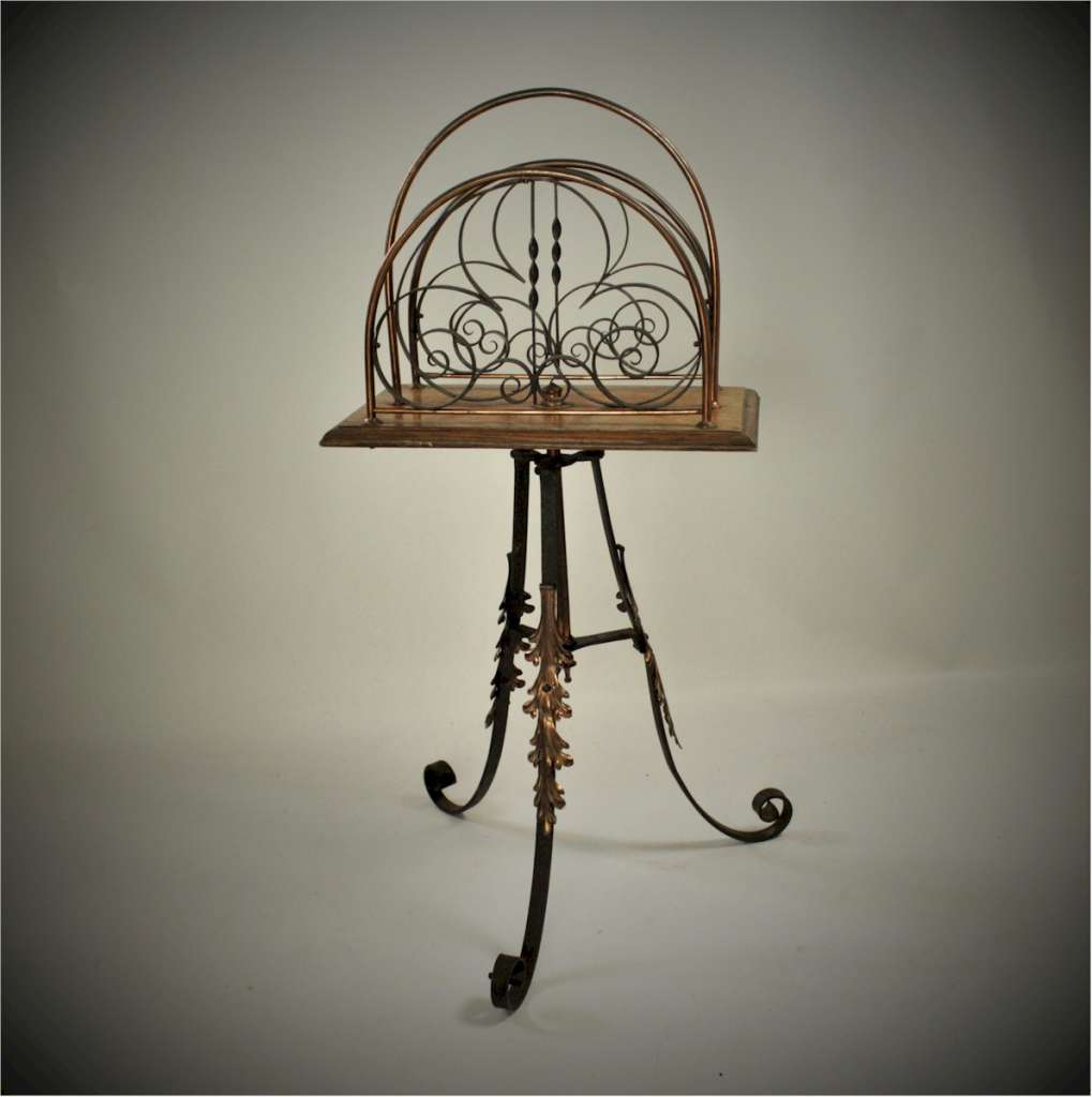 Arts and crafts movement revolving magazine rack