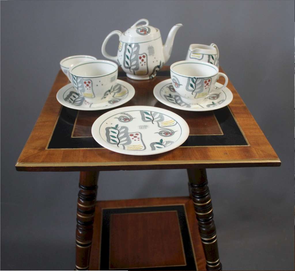 Mid-Century Ringwood Ware Calypso tea for two set