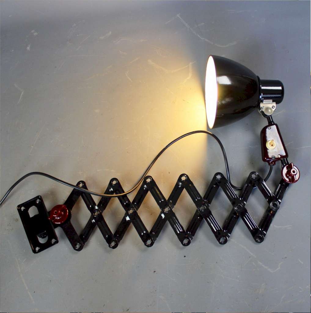 Vintage German Scissor Lamp with Bakelite Shade from Helion Arnstadt