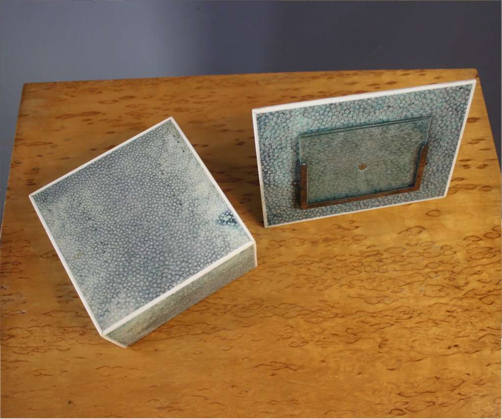 Shagreen Art deco box and photo frame