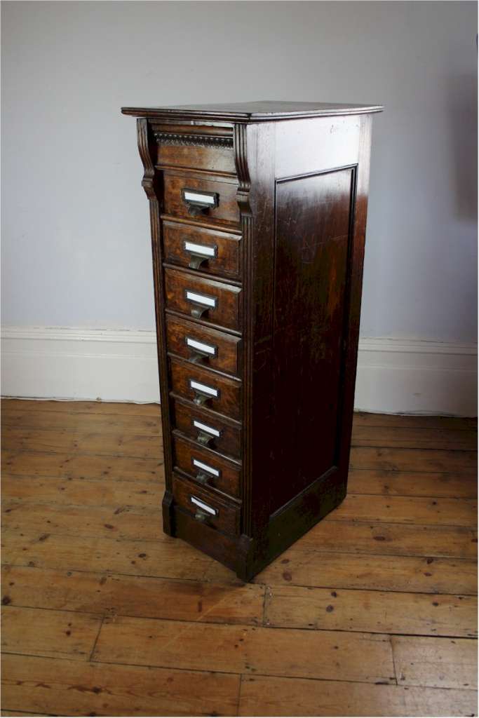 Edwardian oak filing cabinet by Shannon