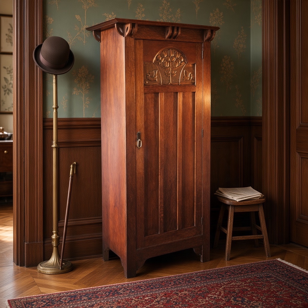 Arts and Crafts oak hall wardrobe by Shapland and Petter.