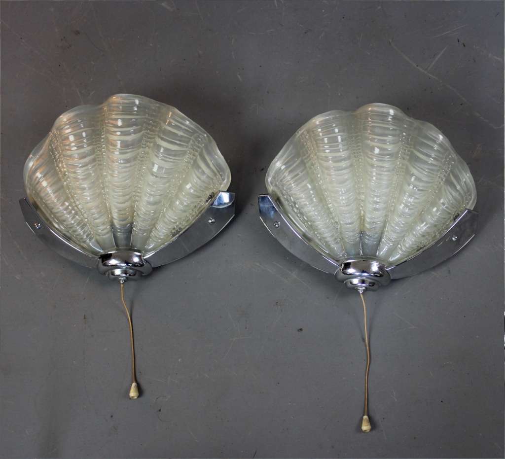 Art Deco pair of shell wall lights Lighting / Wall Lights Art Furniture