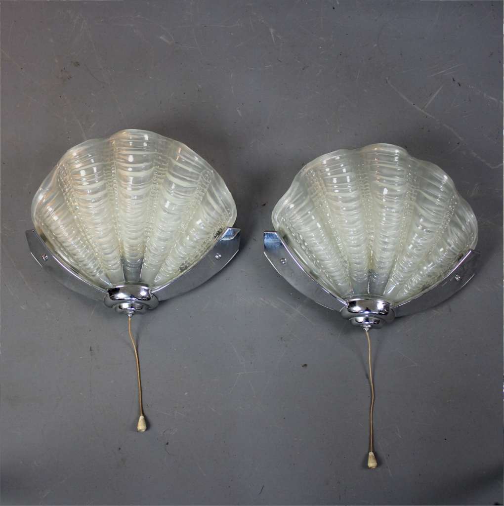 Art Deco pair of shell wall lights Lighting / Wall Lights Art Furniture