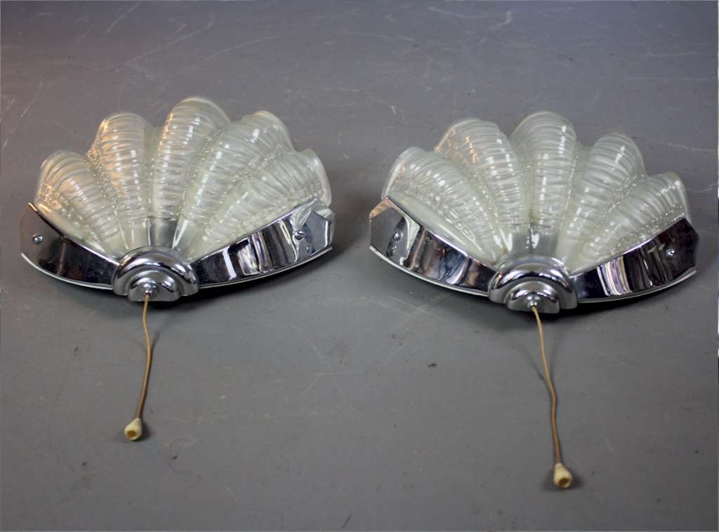 Art Deco pair of shell wall lights Lighting / Wall Lights Art Furniture