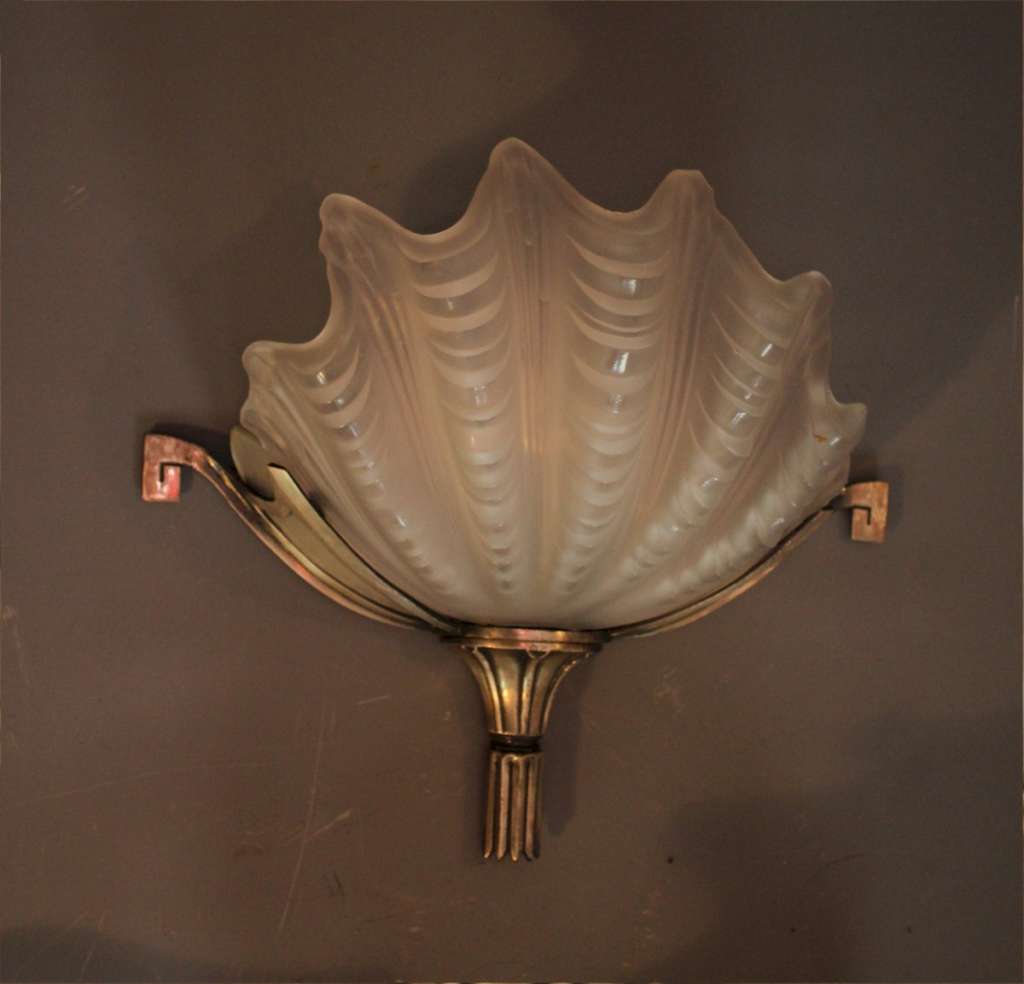 Wonderful set of four art deco shell wall lights Art Furniture
