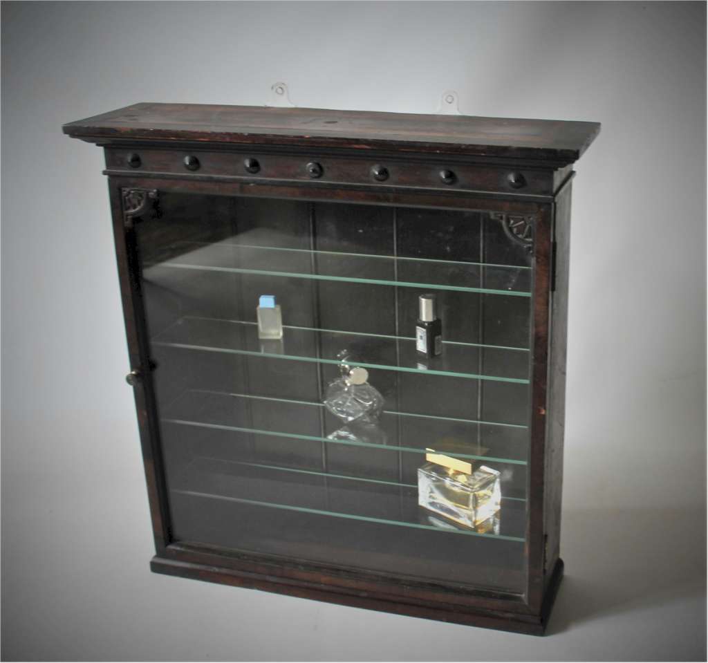 Victorian small mahogany shop display cabinet