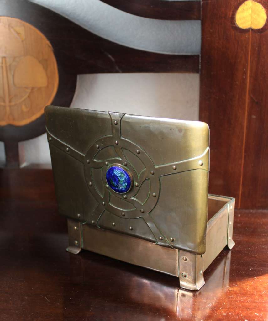 Arts and crafts copper casket by A.E. Jones
