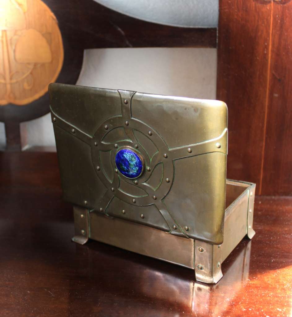 Arts and crafts copper casket by A.E. Jones