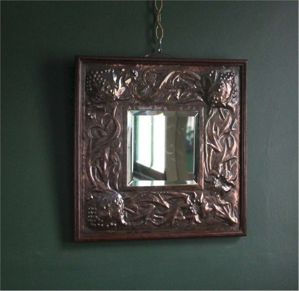 arts and crafts copper mirror