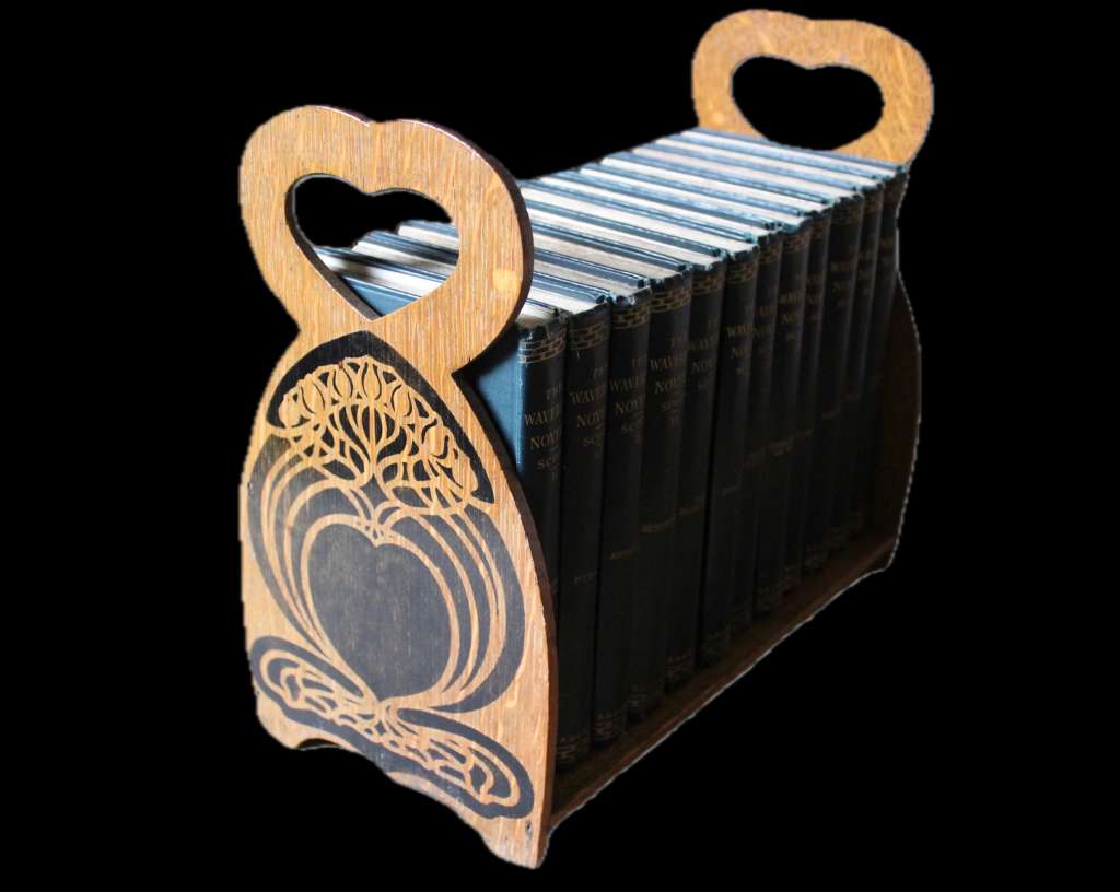 Arts and Crafts stencilled book trough