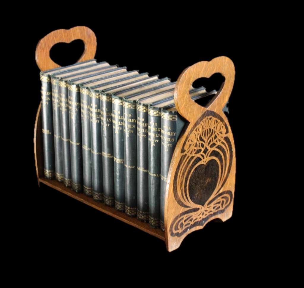 Arts and Crafts stencilled book trough