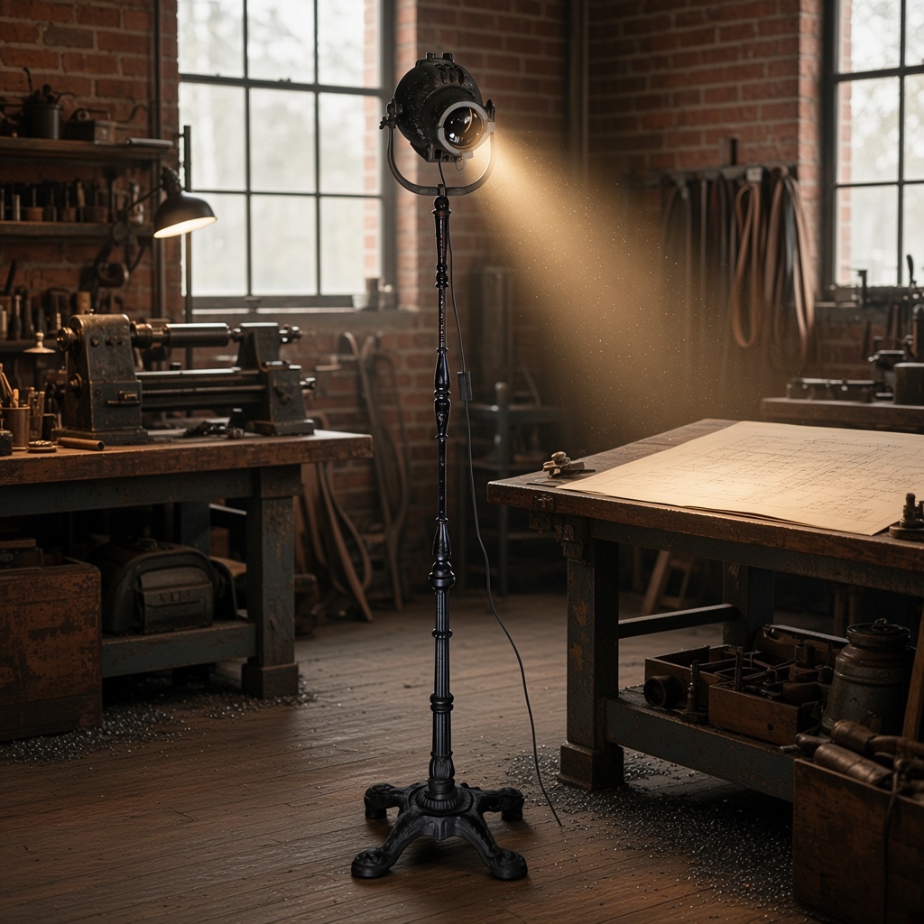 Theatre lamp on stand by Strand Electric