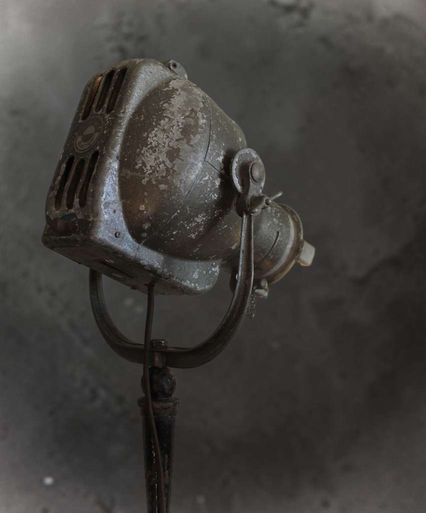 Theatre lamp on stand by Strand Electric