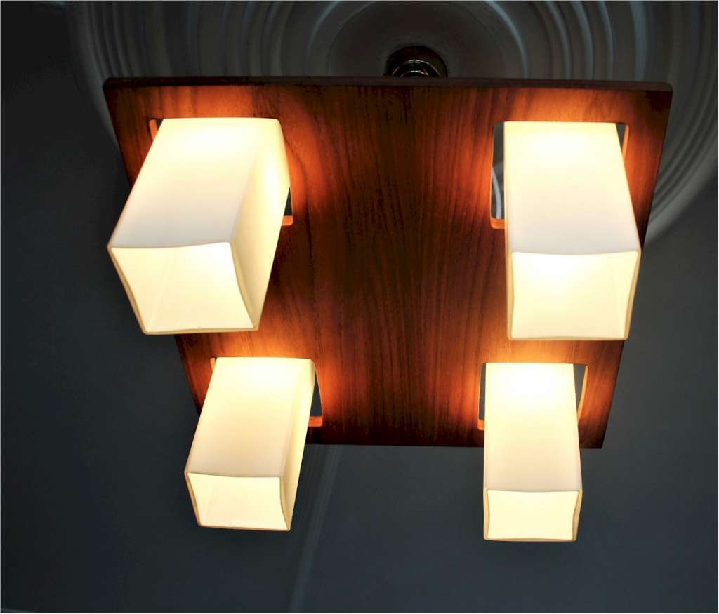 Mid Century Teak ceiling light