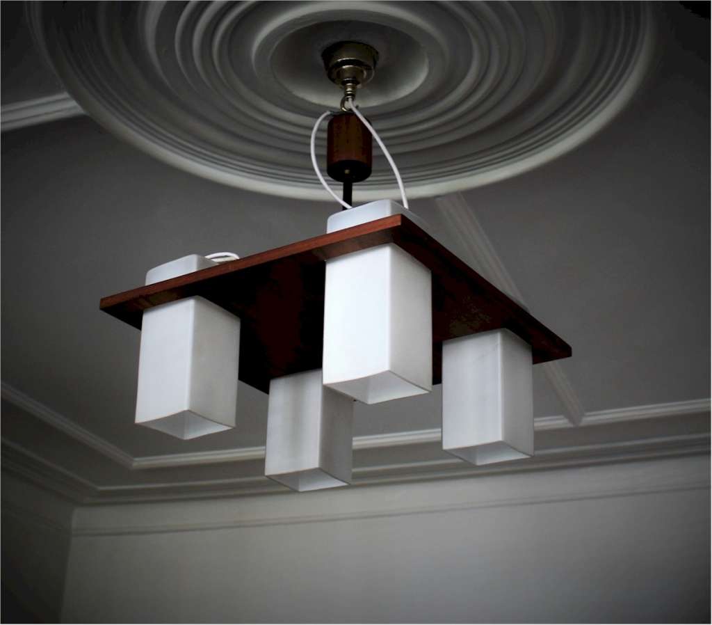 Mid Century Teak ceiling light