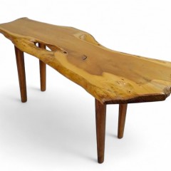 Live edge Mid Century coffee table by Reynolds of Ludlow