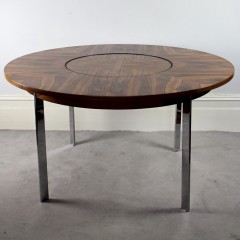 Merrow Associates circular Rosewood dining table with lazy susan