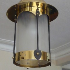 Classic arts and crafts dome top lantern in brass