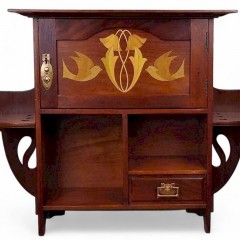 Shapland & Petter inlaid cabinet in mahogany