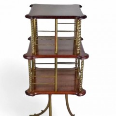 Victorian revolving bookcase in brass and mahogany
