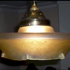 Ceiling light in mottled green glass