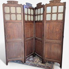 Arts and crafts 4 fold screen in oak