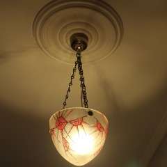  Art Deco pâte-de-verre lamp shade signed Lemiere