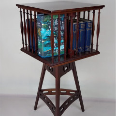 S & P arts and crafts revolving bookcase