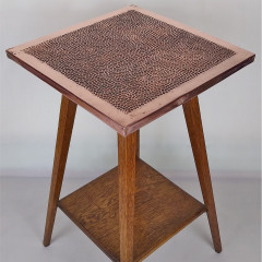 Arts and crafts table with copper top